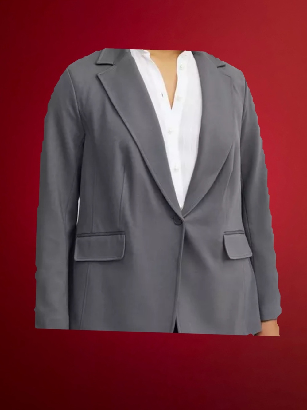 torrid Gray Single-Button Tailored Blazer
